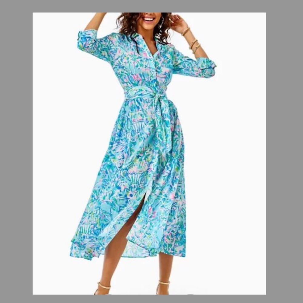 Lily Pulitzer Kalina Midi Shirt Dress Size 4